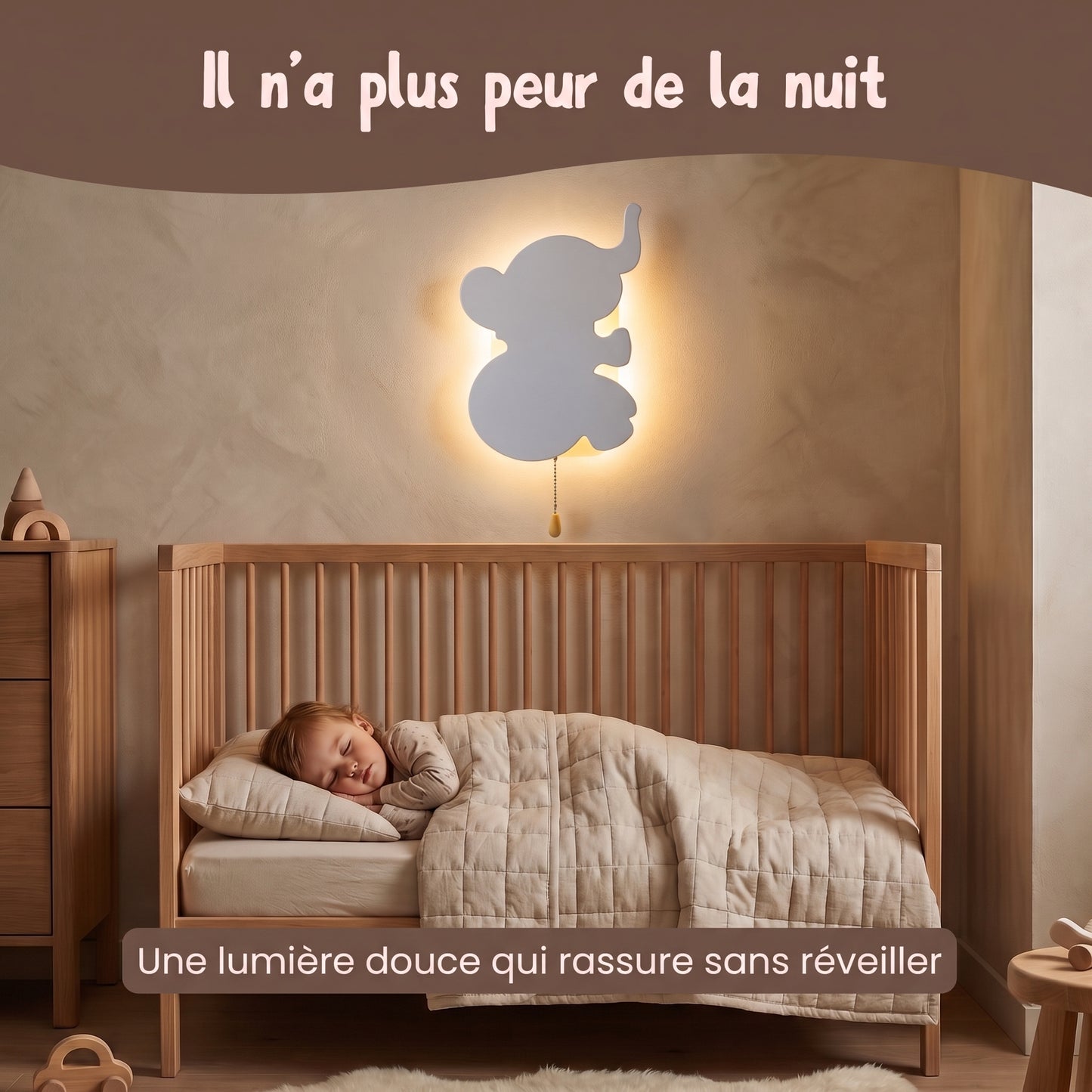 Nino Éléphant™XL – Veilleuse Murale LED