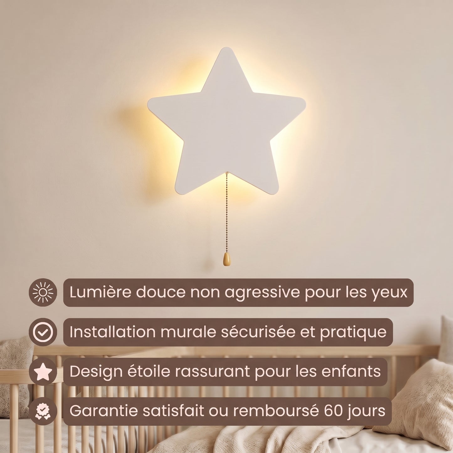 Nino Étoile™ – Veilleuse Murale LED